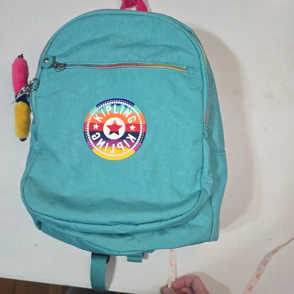 Kipling Challenger 2SS Nylon Backpack, Super Blue Rainbow KIA816 w/ Monkey